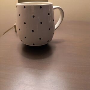 World Market Black and White Polka Dot Mug
